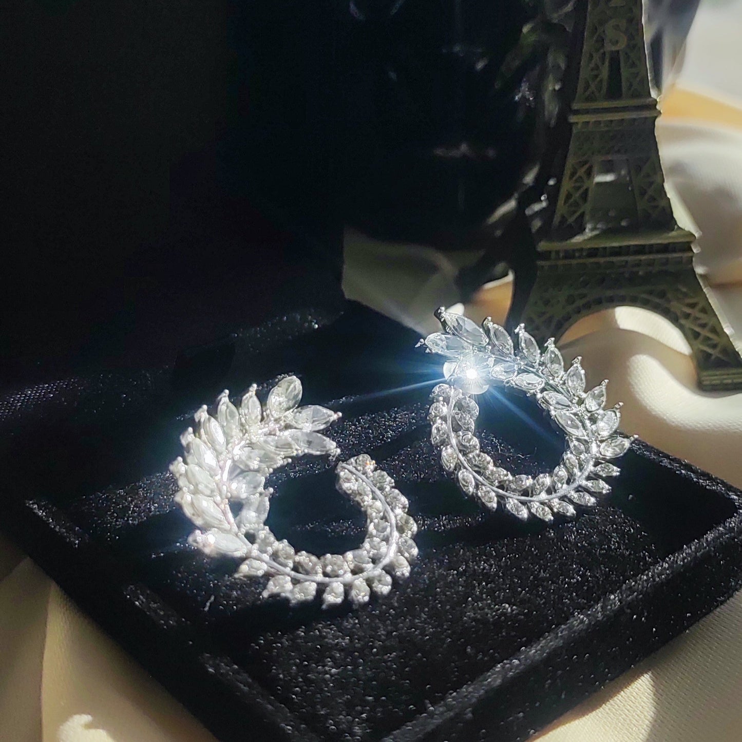 Boucles d'oreilles diamant fleur