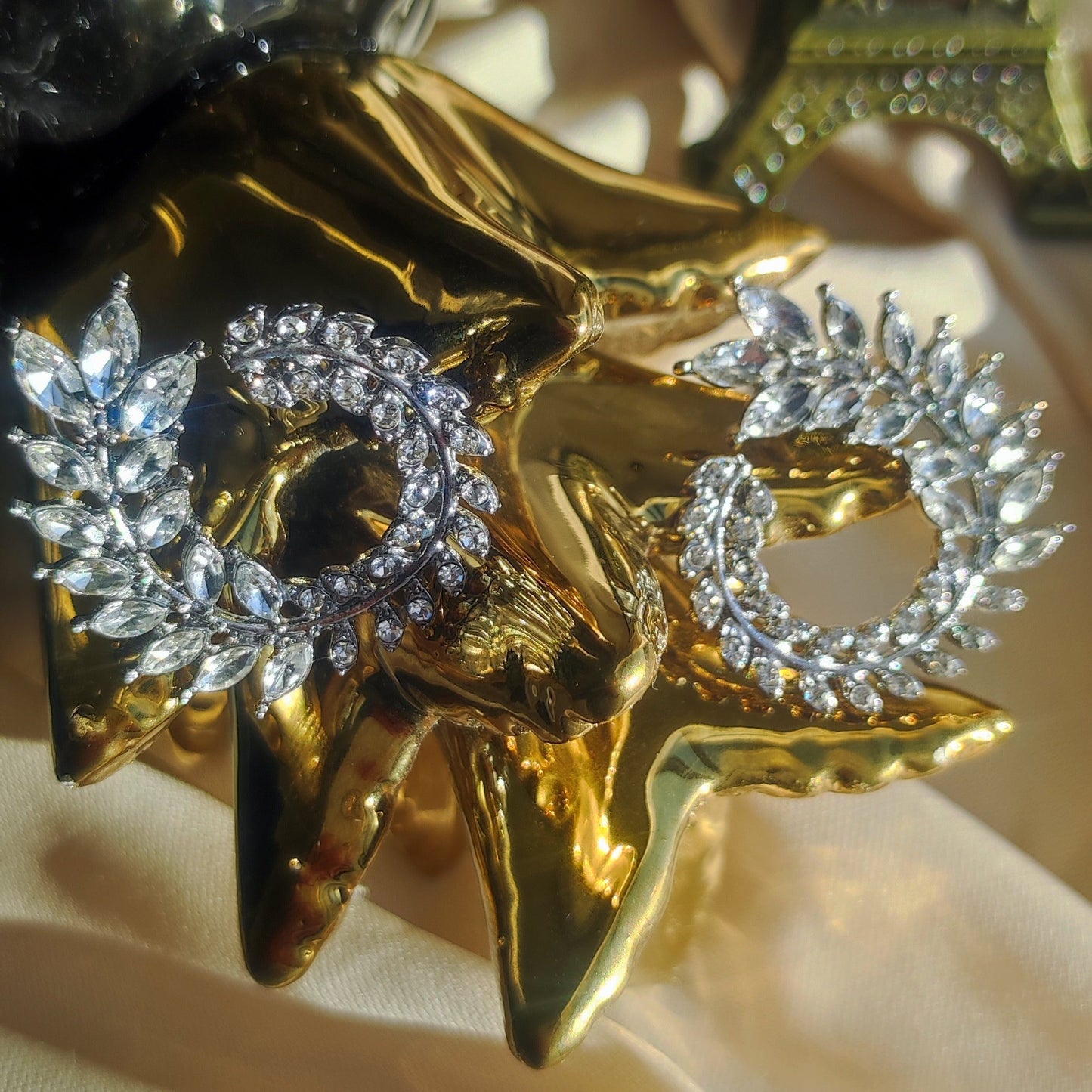 Boucles d'oreilles diamant fleur